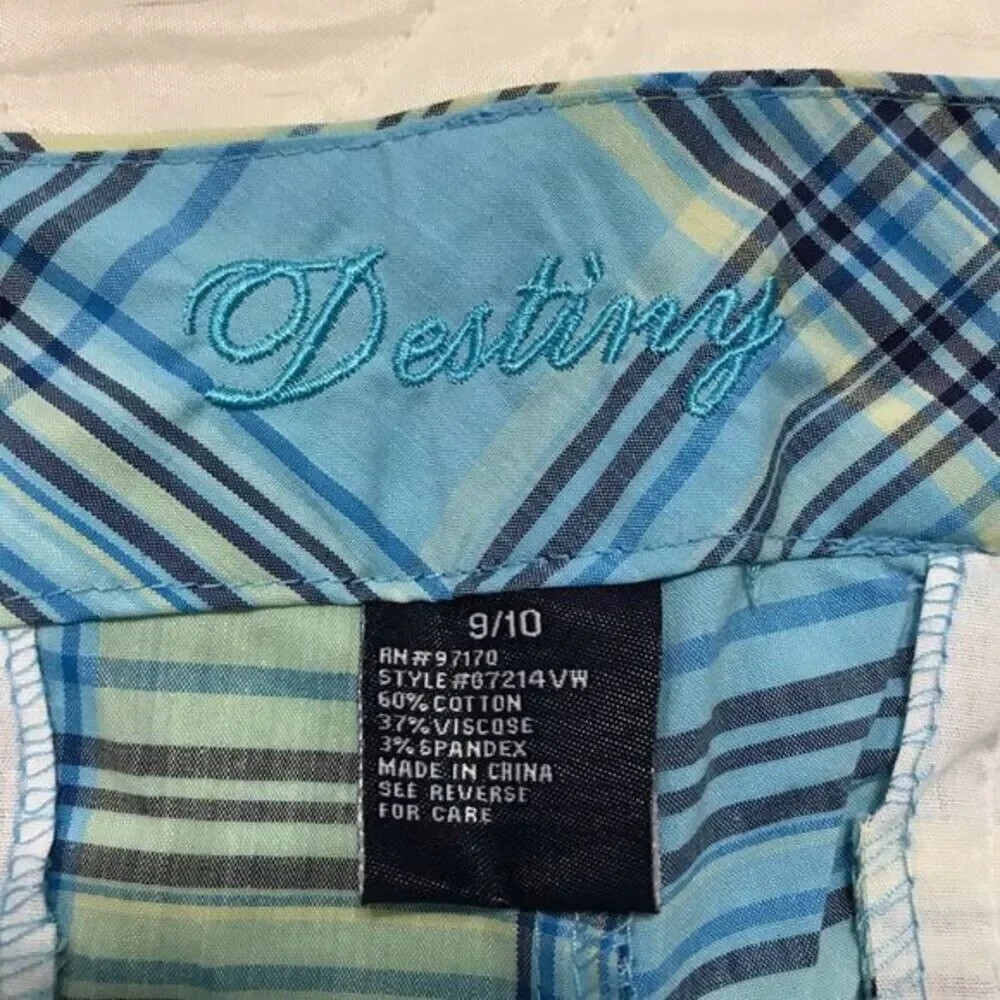Women's Destiny Plaid Bermuda shorts size 9/10 nwt‎